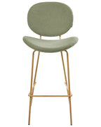 Set of 2 Bar Chairs LUANA Boucle Light Green