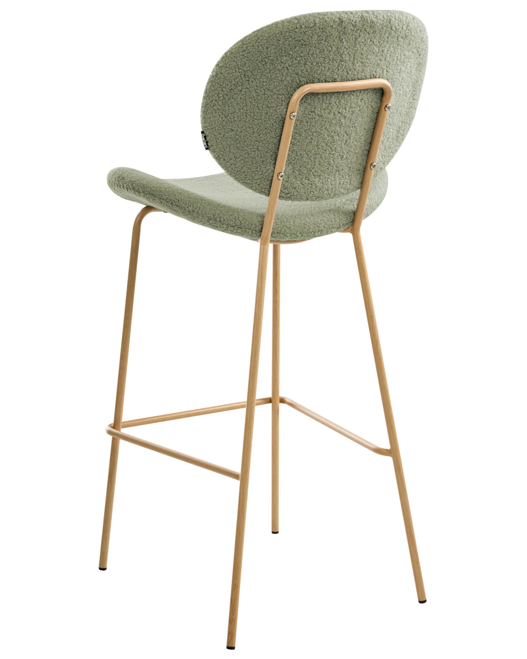 Set of 2 Bar Chairs LUANA Boucle Light Green