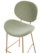 Set of 2 Bar Chairs LUANA Boucle Light Green
