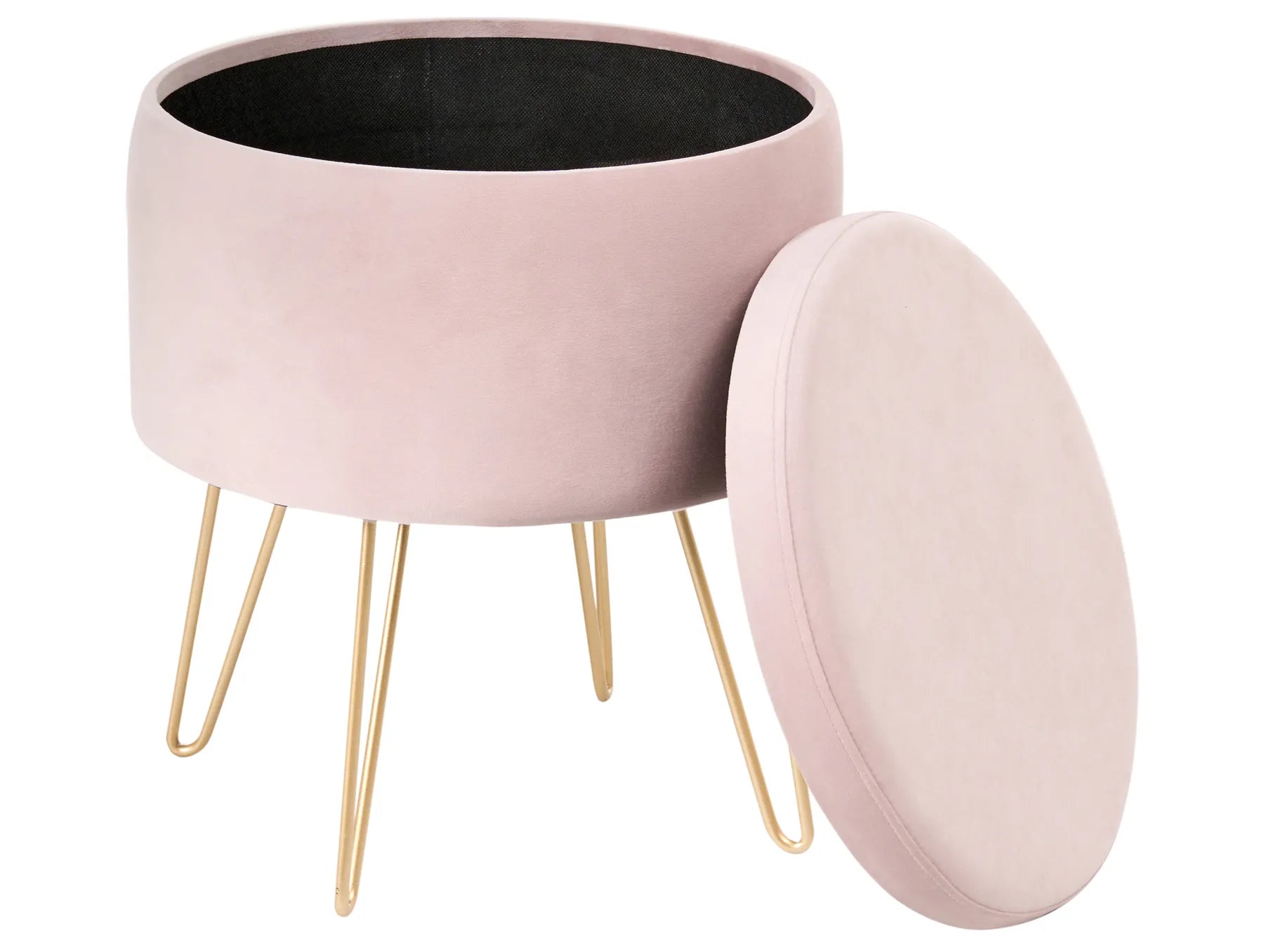 Storage Pouffe SILAS Velvet Pastel Pink