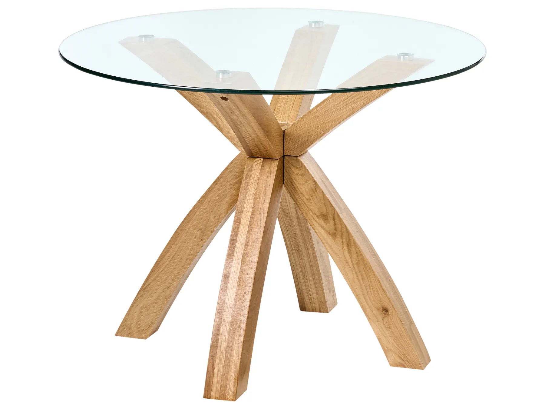 Dining Table YAPP Light Brown 100 cm 100 cm Tempered Glass