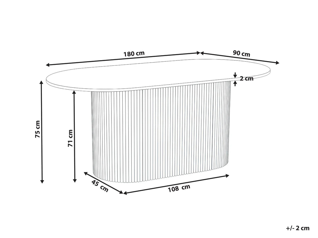 Dining Table LUNNIN Light Oak 90 cm 180 cm