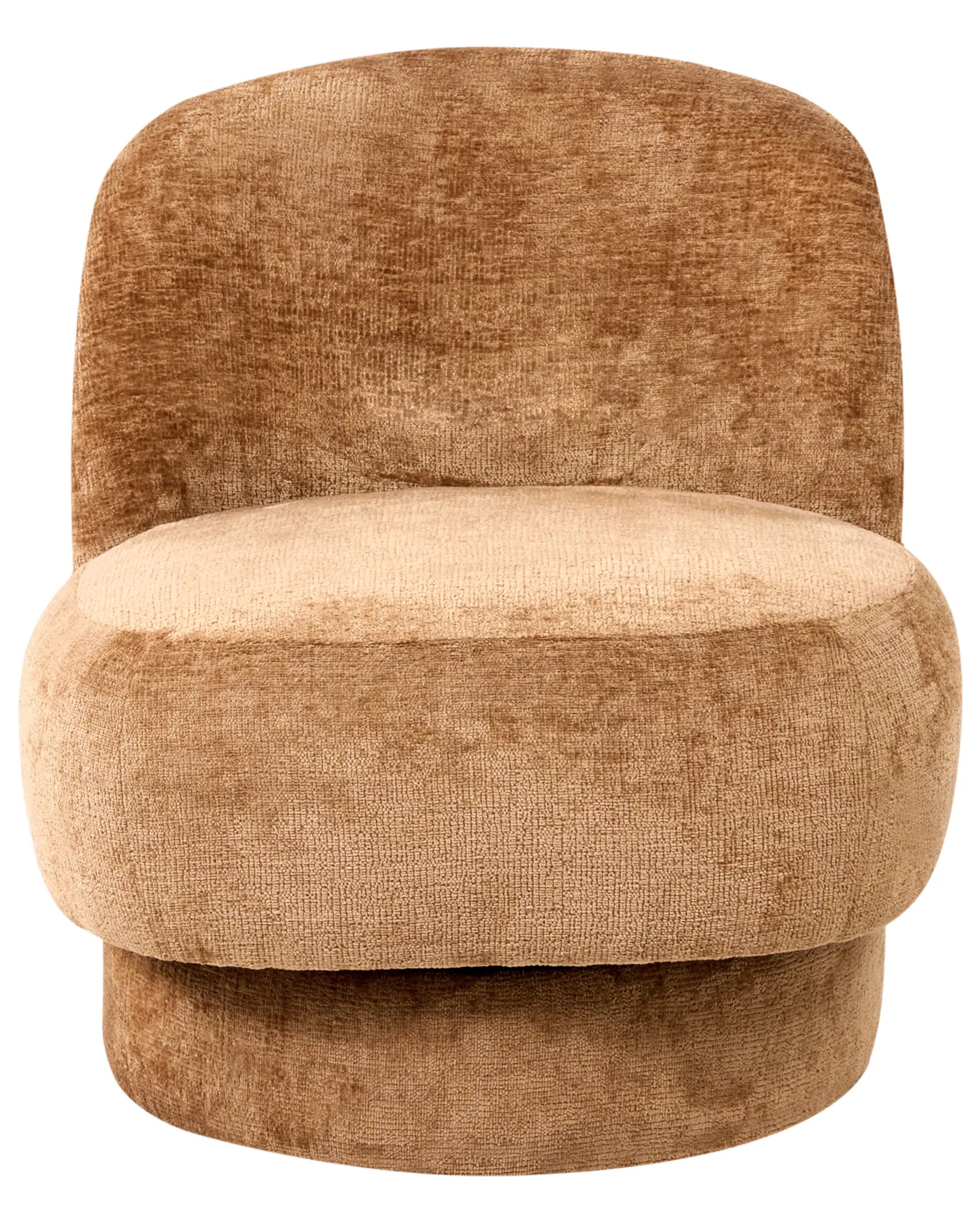 Swivel Armchair AYLO Chenille Golden Brown