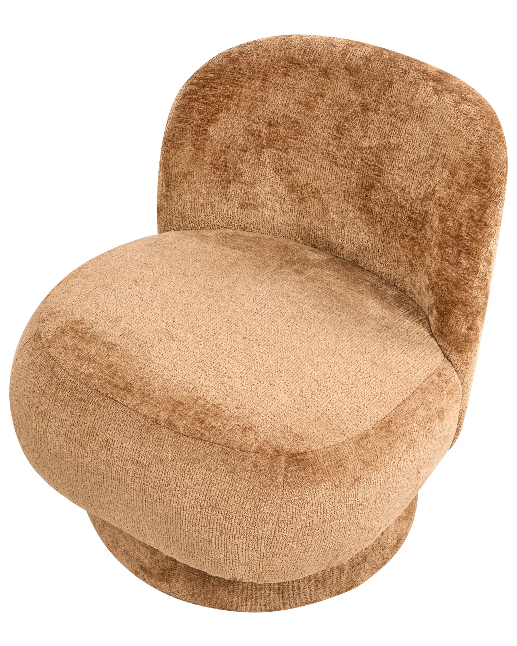 Swivel Armchair AYLO Chenille Golden Brown