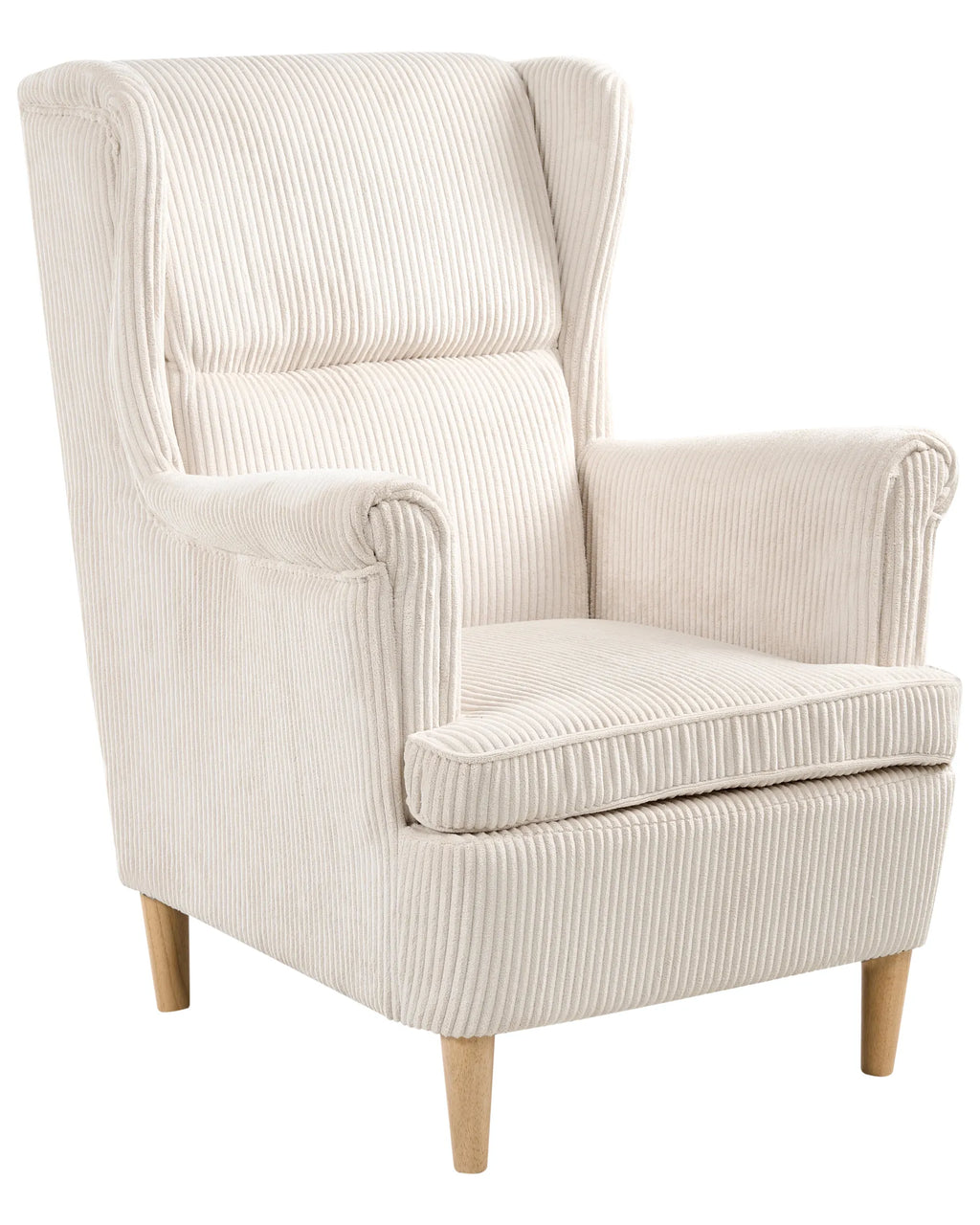 Wingback Chair ABSON Corduroy Light Beige