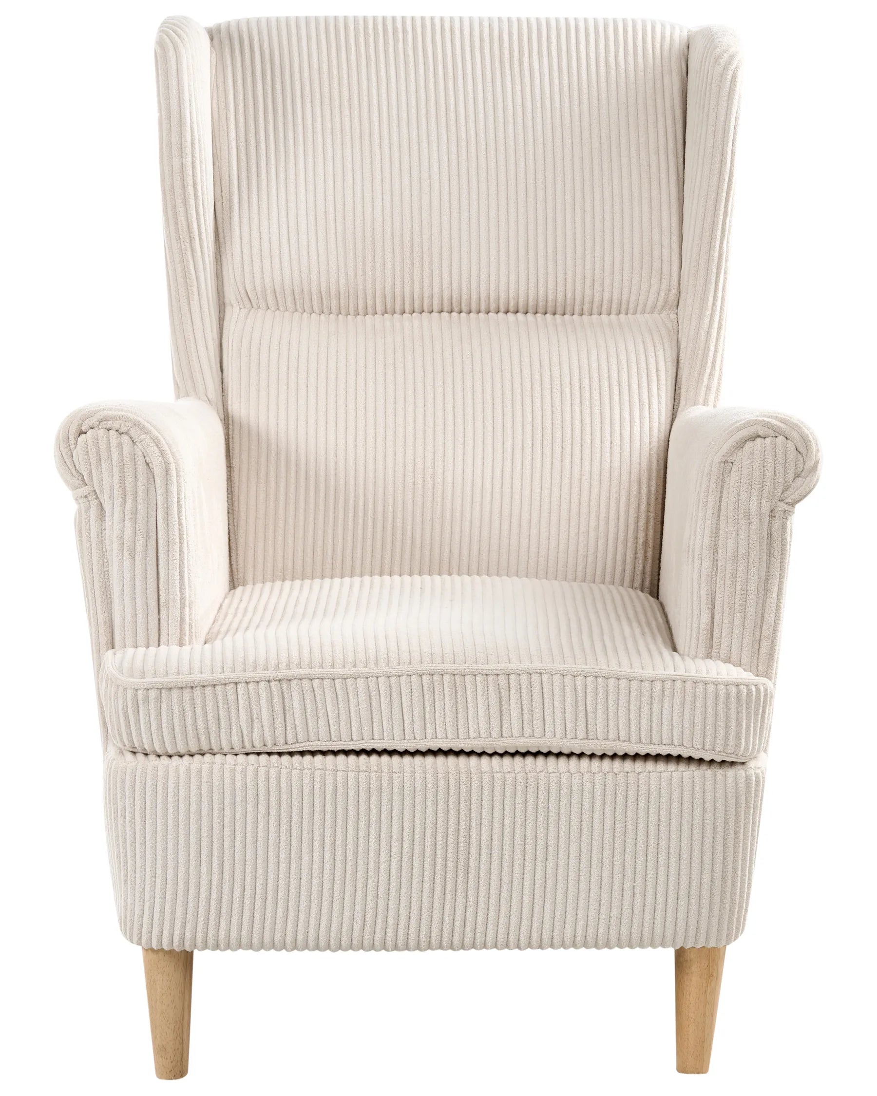 Wingback Chair ABSON Corduroy Light Beige