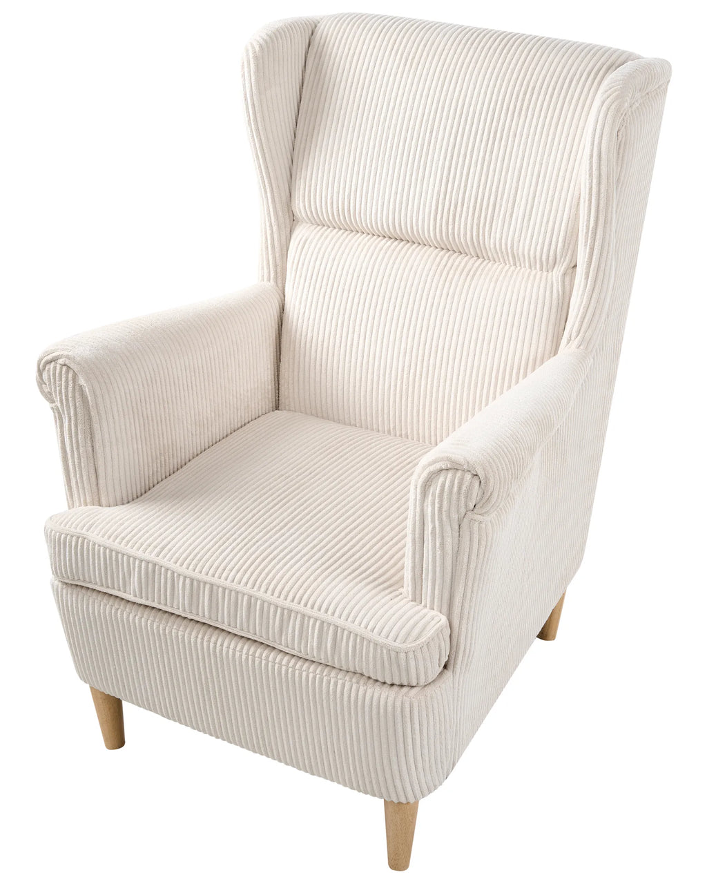 Wingback Chair ABSON Corduroy Light Beige