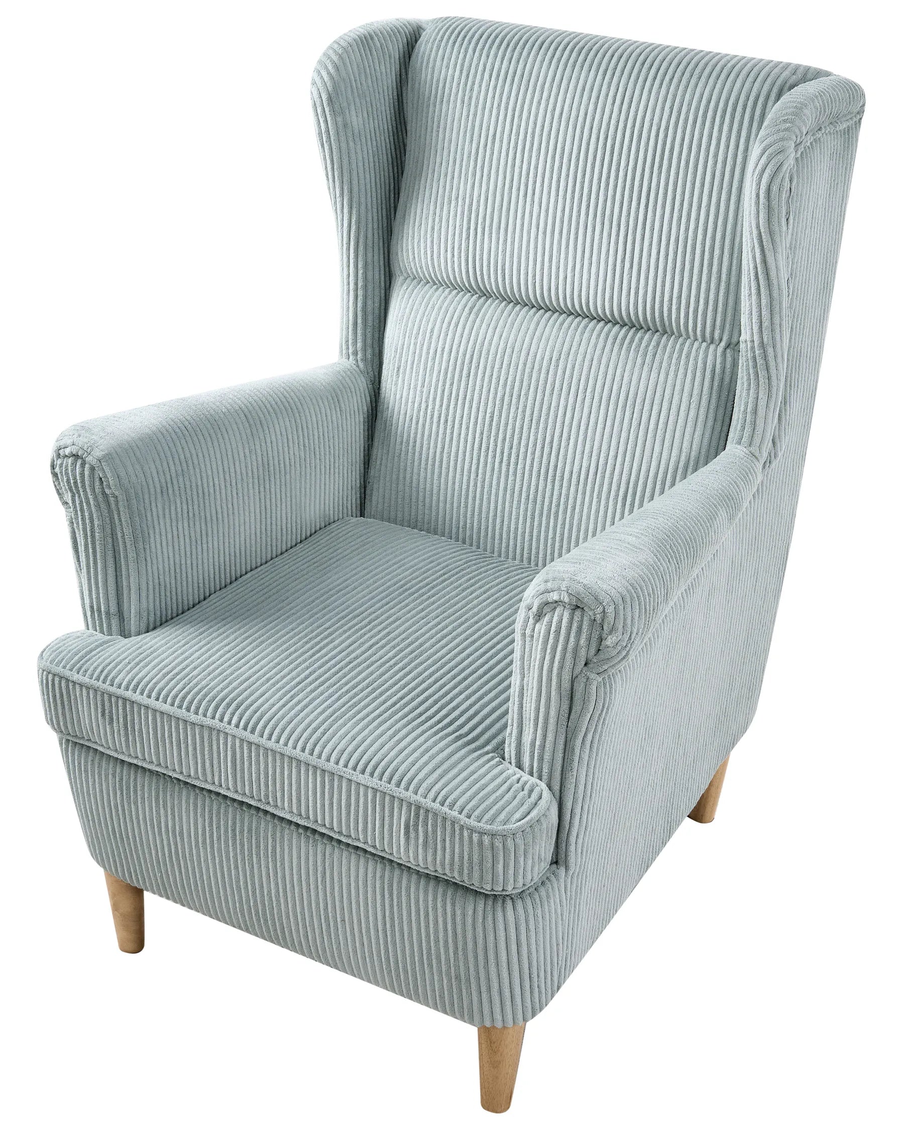Wingback Chair ABSON Corduroy Light Blue