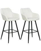 Set of 2 Bar Chairs CASMALIA Velvet Off-White
