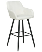 Set of 2 Bar Chairs CASMALIA Velvet Off-White