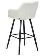Set of 2 Bar Chairs CASMALIA Velvet Off-White