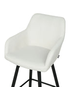 Set of 2 Bar Chairs CASMALIA Velvet Off-White