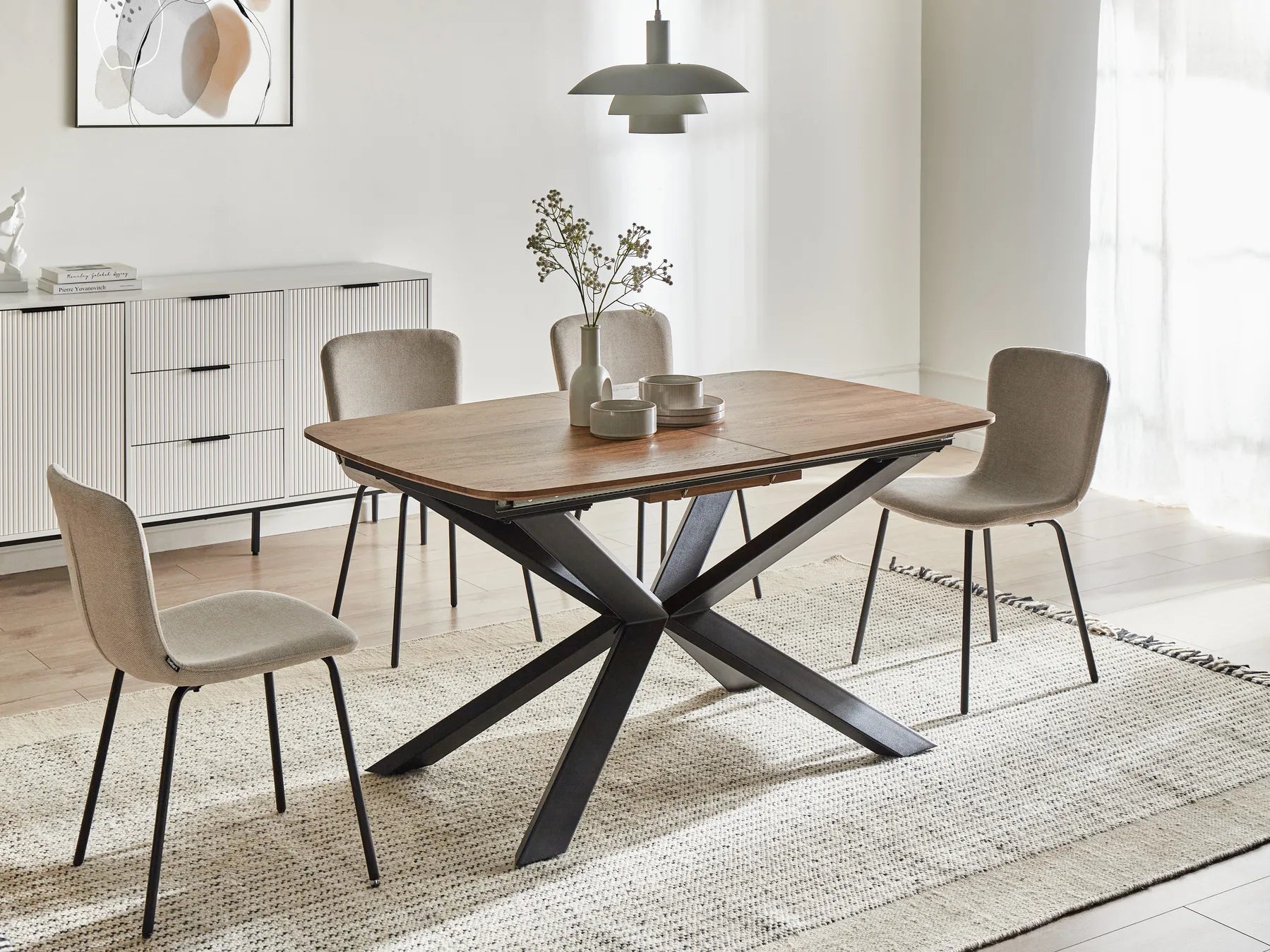 Extending Dining Table GAIRDNER  Brown 140/180 cm 90 cm