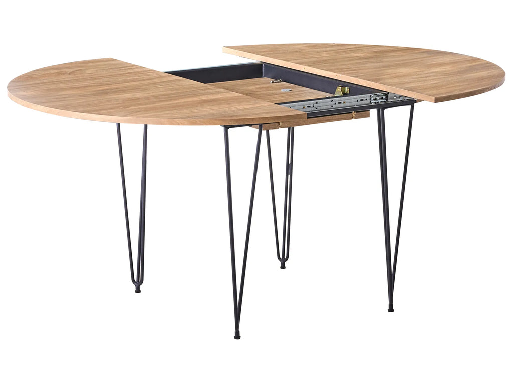 Extending Dining Table LOUISE Brown 120/160 cm 120 cm