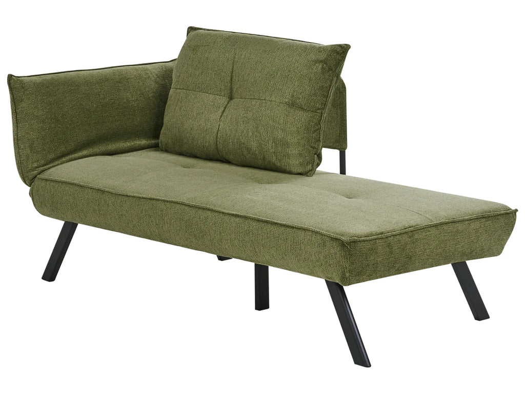 Left-Hand Chaise Lounge ROCAMADOUR Fabric Green