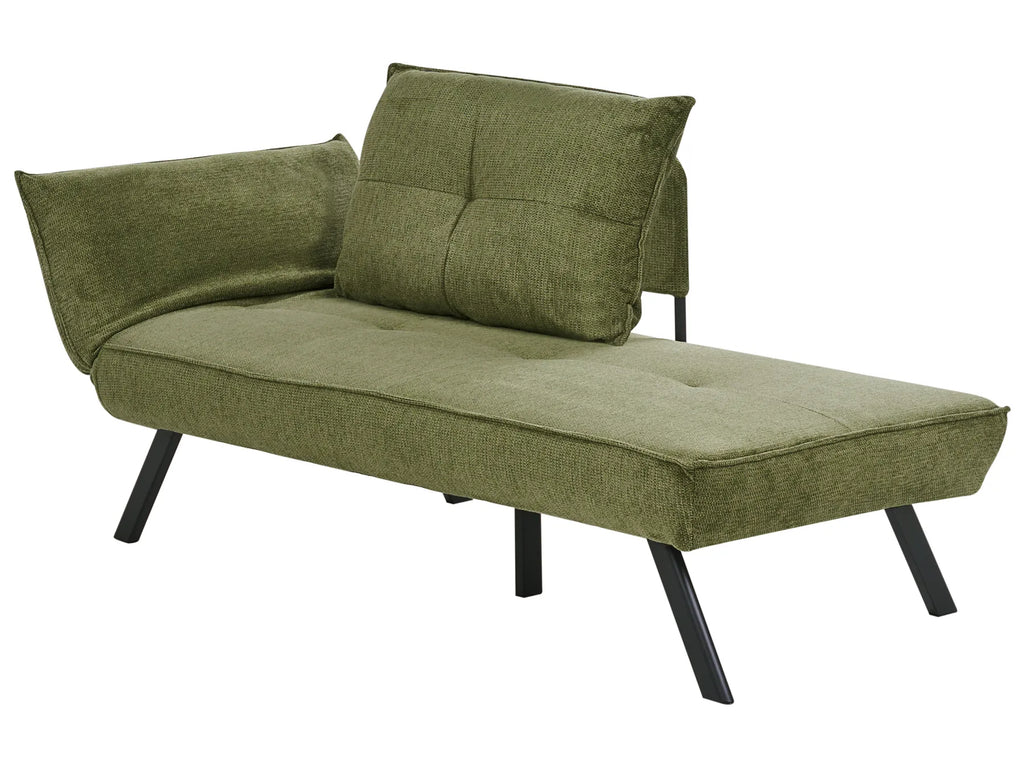 Left-Hand Chaise Lounge ROCAMADOUR Fabric Green