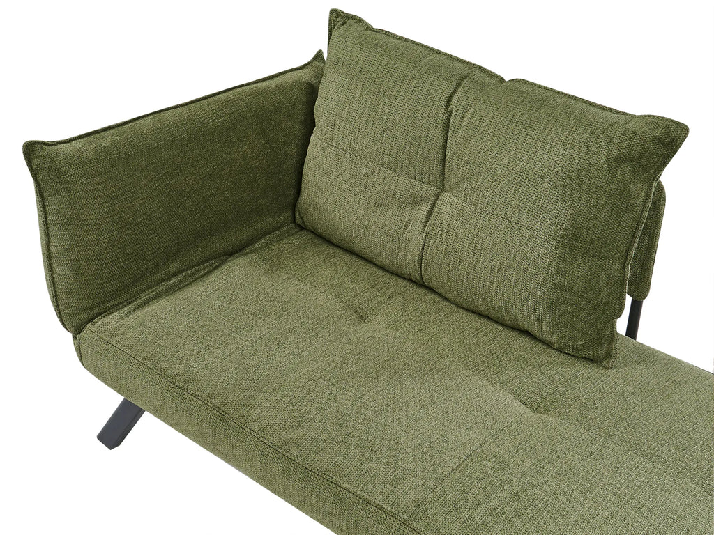 Left-Hand Chaise Lounge ROCAMADOUR Fabric Green