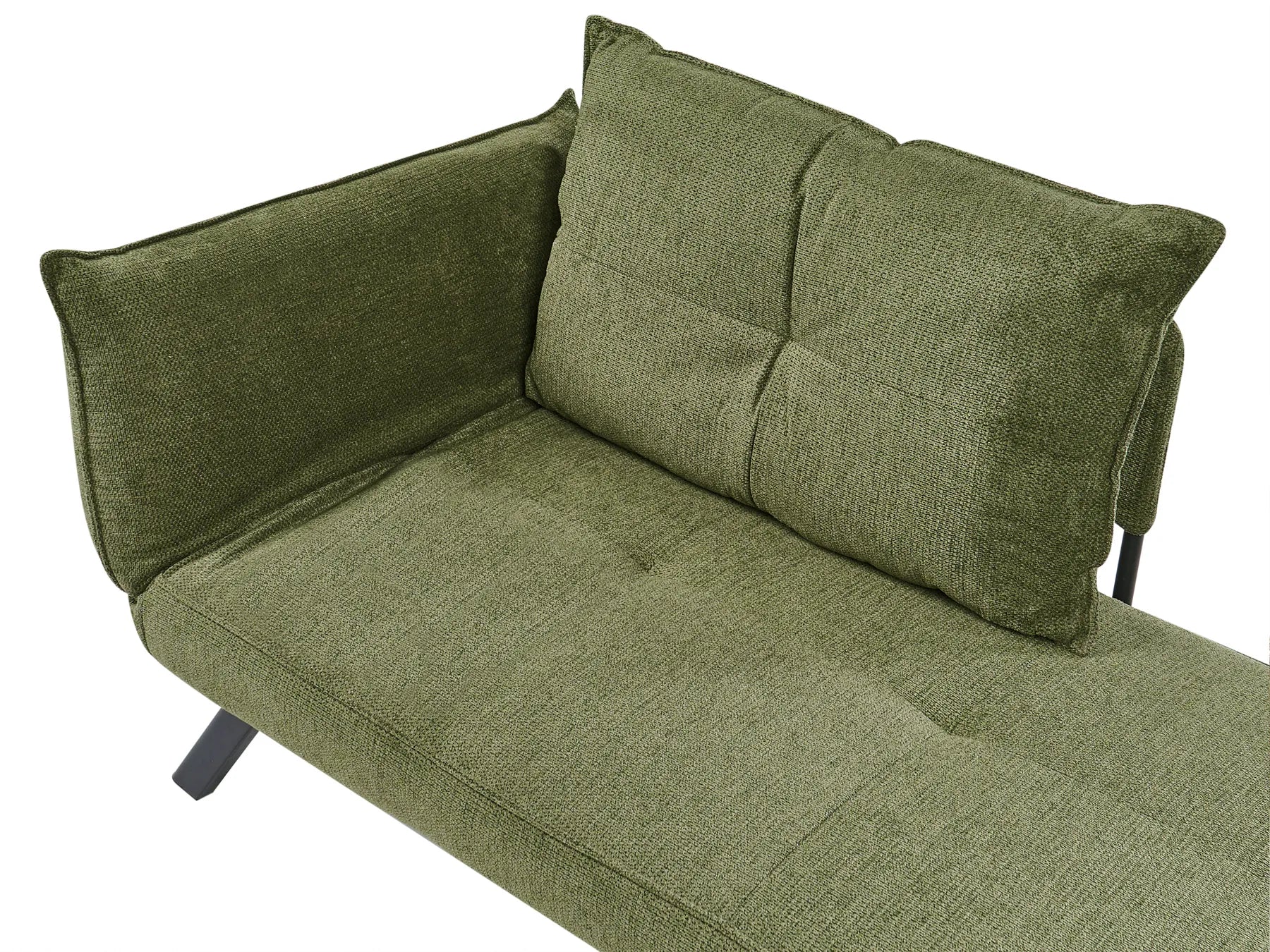Left-Hand Chaise Lounge ROCAMADOUR Fabric Green