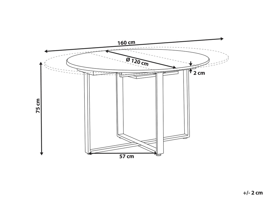 Dining Table ALEXANDRINA Brown 120/160 cm 120 cm