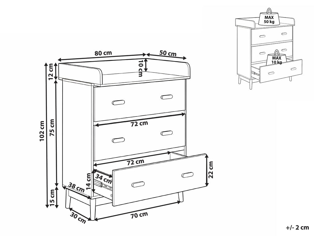 Changing Table Dresser QUILPIE Light Green