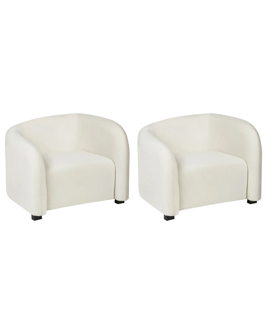 Set of 2 Armchairs VELTADA Velvet Off-White