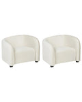 Set of 2 Armchairs VELTADA Velvet Off-White
