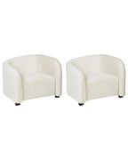 Set of 2 Armchairs VELTADA Velvet Off-White