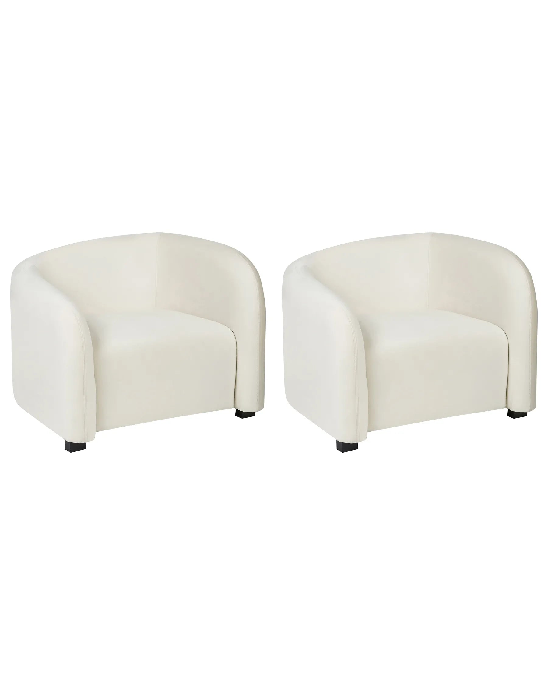 Set of 2 Armchairs VELTADA Velvet Off-White