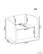 Set of 2 Armchairs VELTADA Velvet Off-White