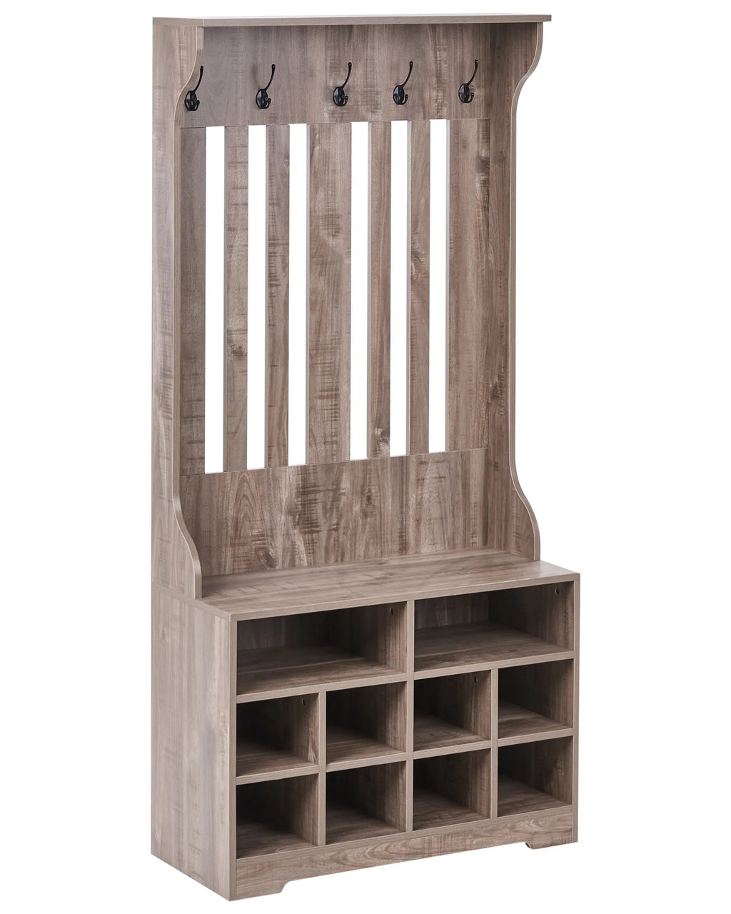 Shoe Storage with Coat Rack DENILIQUIM Dark Brown