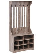 Shoe Storage with Coat Rack DENILIQUIM Dark Brown