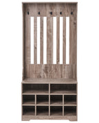 Shoe Storage with Coat Rack DENILIQUIM Dark Brown