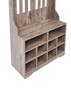 Shoe Storage with Coat Rack DENILIQUIM Dark Brown