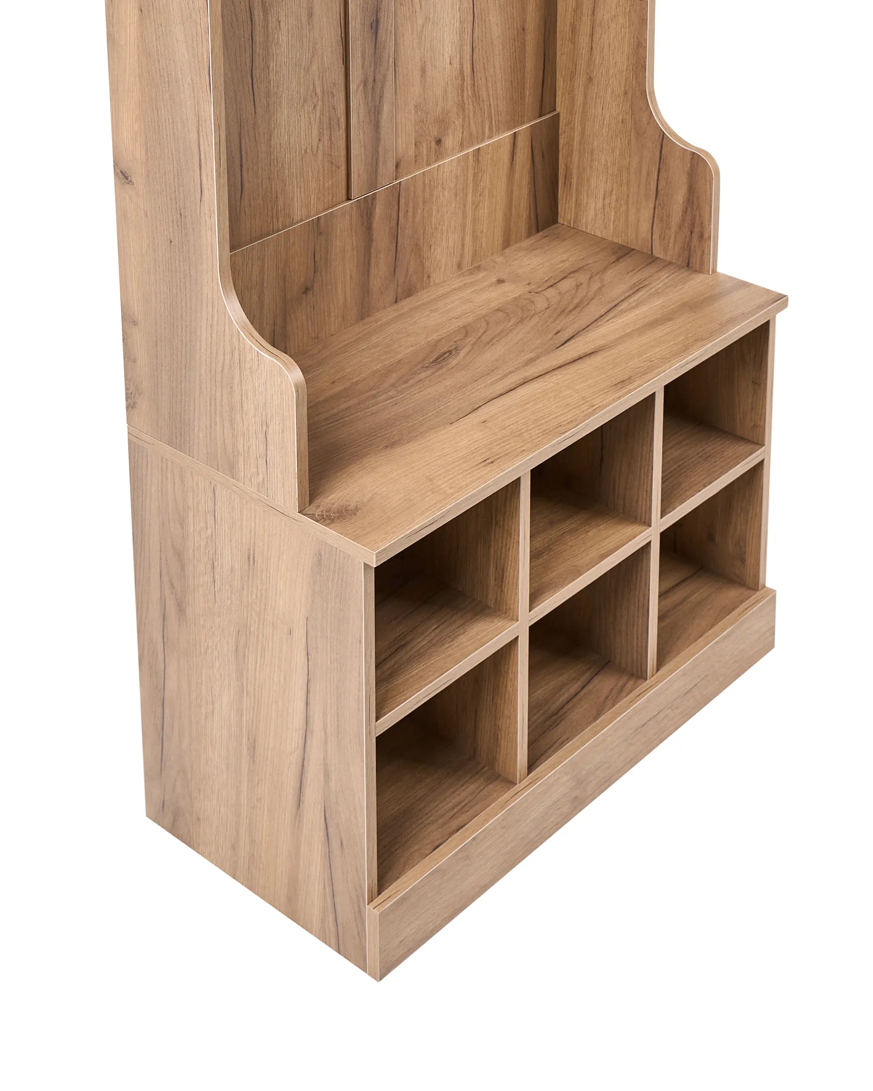 Shoe Storage with Coat Rack GINDAGAI Light Brown