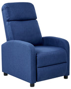 Recliner Chair EMINENCE Faux Linen Navy Blue