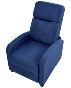 Recliner Chair EMINENCE Faux Linen Navy Blue