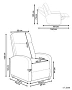 Recliner Chair EMINENCE Faux Linen Dark Grey