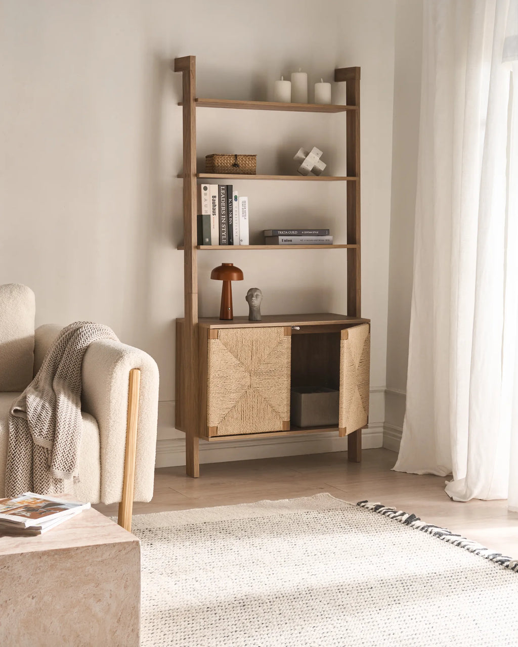 Bookcase BONDI 181 cm Light Brown