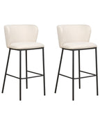 Set of 2 Bar Chairs MINA Off-White