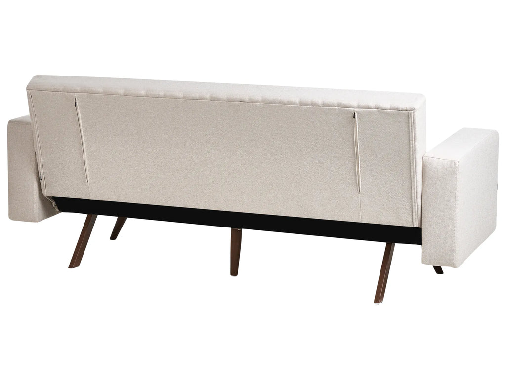 Sofa Bed 3 Seater HJULBY Light Beige