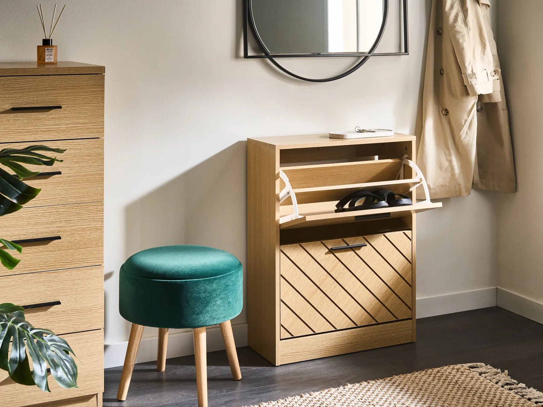 Shoe Storage Cabinet PENTICTON Light Brown