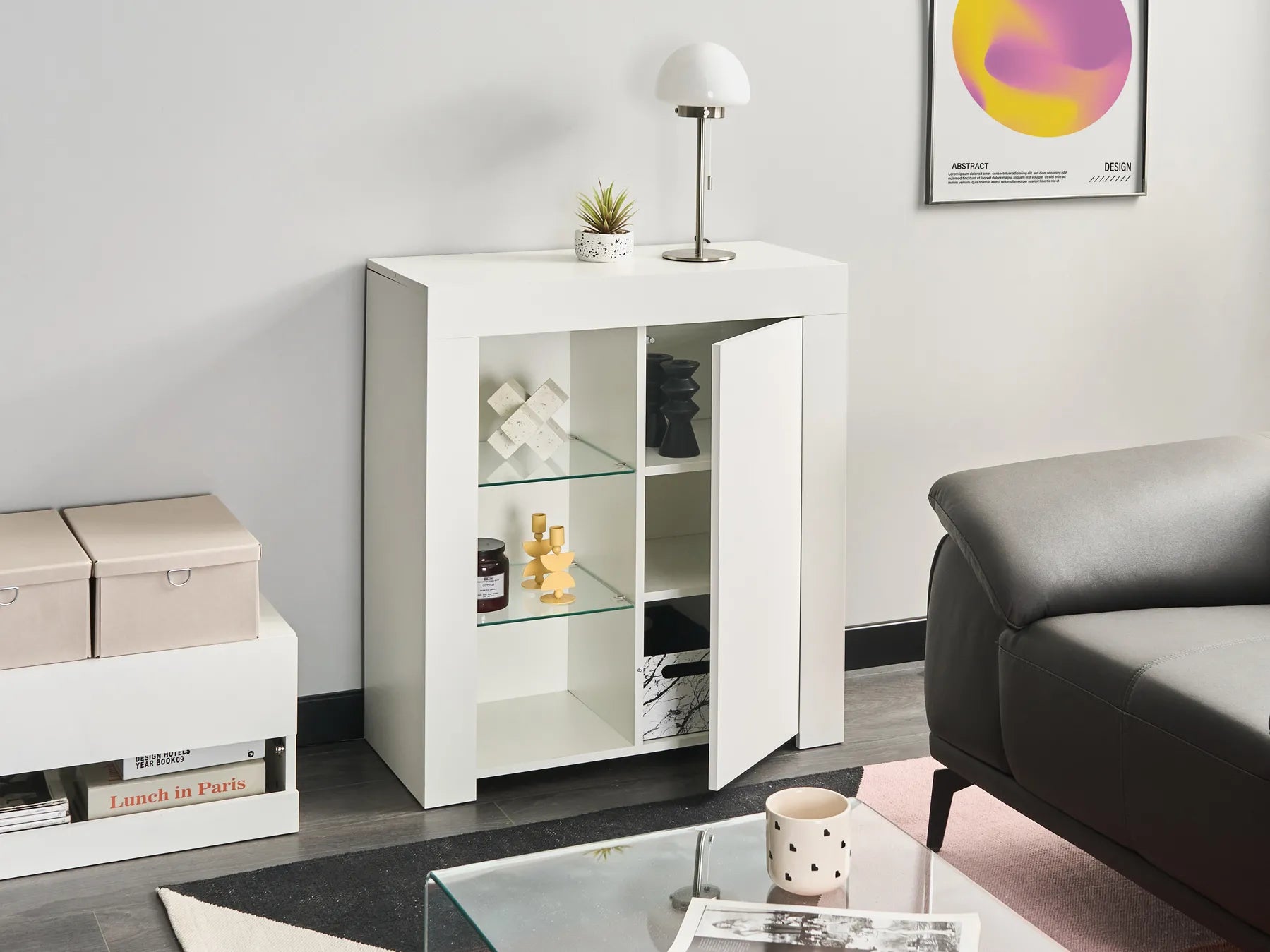 Sideboard with LED KAMLOOPS White