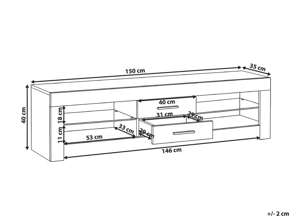 TV Stand with LED ESQUIMALT Black