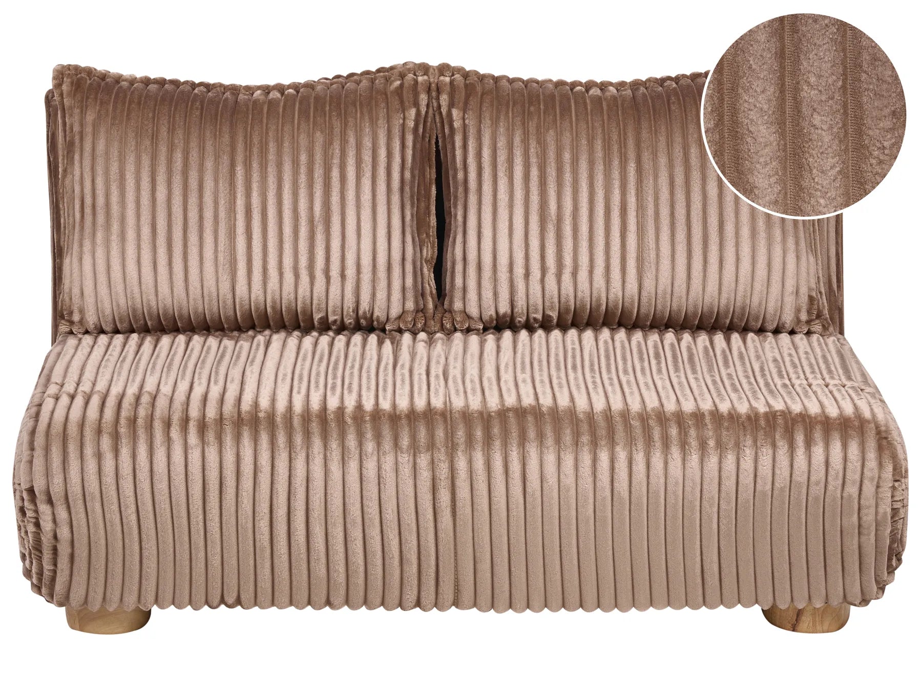Sofa Bed 2 Seater ABISKO Corduroy Light Brown