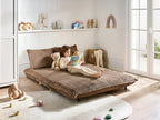 Sofa Bed 2 Seater ABISKO Corduroy Light Brown