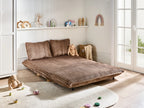 Sofa Bed 2 Seater ABISKO Corduroy Light Brown