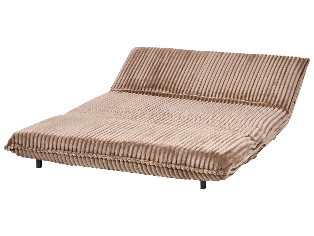 Sofa Bed 2 Seater ABISKO Corduroy Light Brown