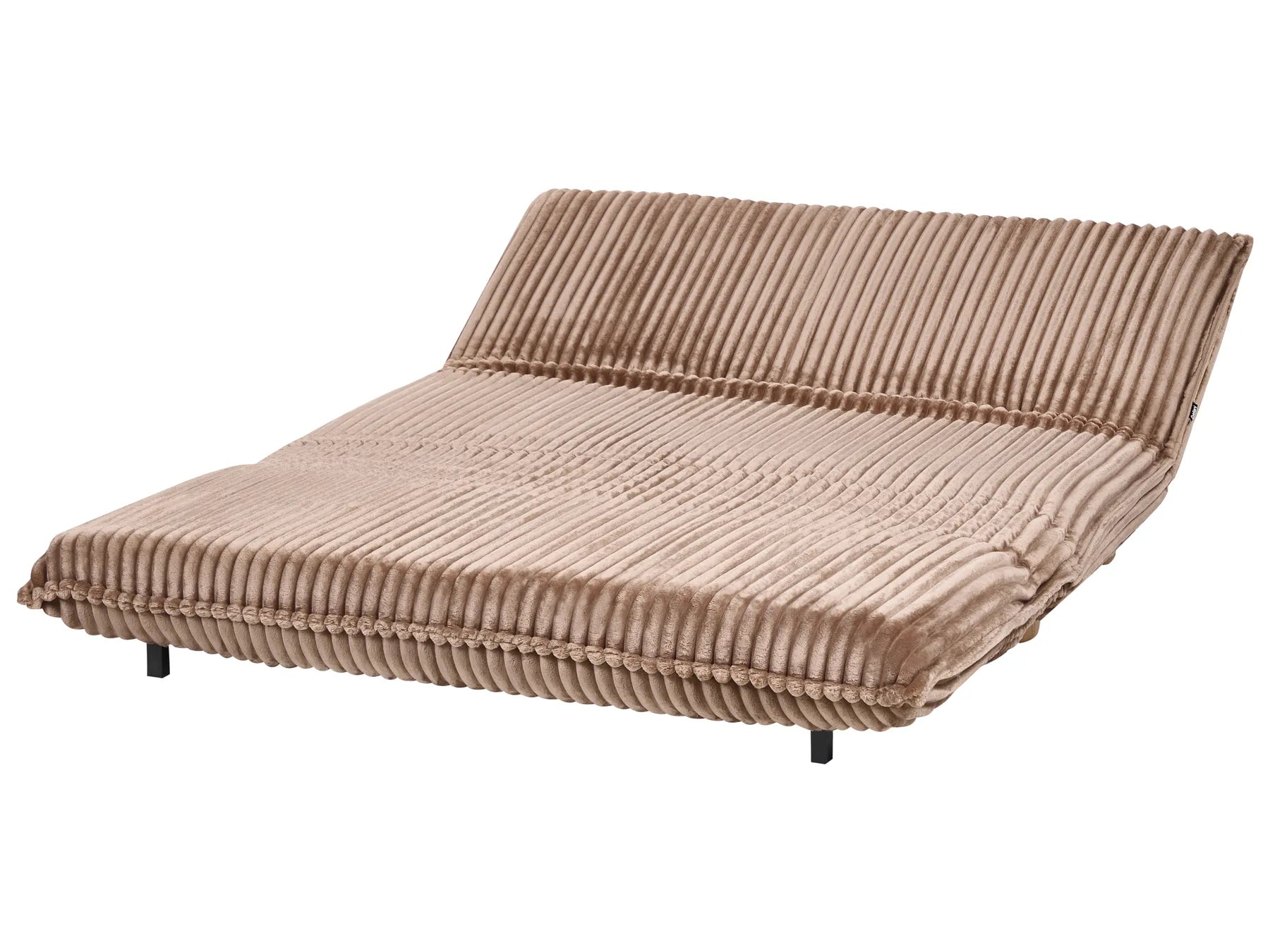 Sofa Bed 2 Seater ABISKO Corduroy Light Brown