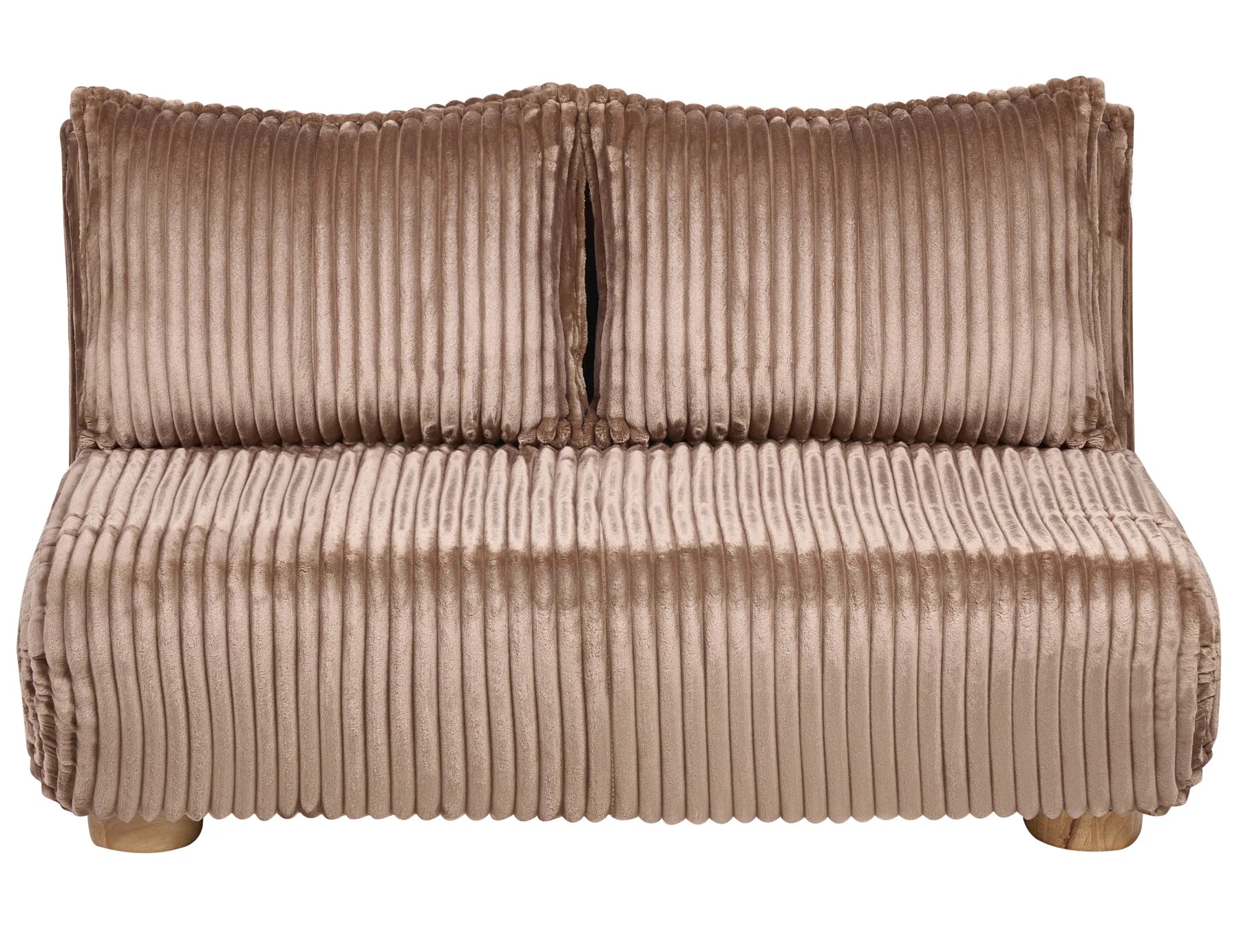 Sofa Bed 2 Seater ABISKO Corduroy Light Brown