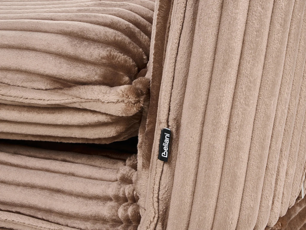 Sofa Bed 2 Seater ABISKO Corduroy Light Brown